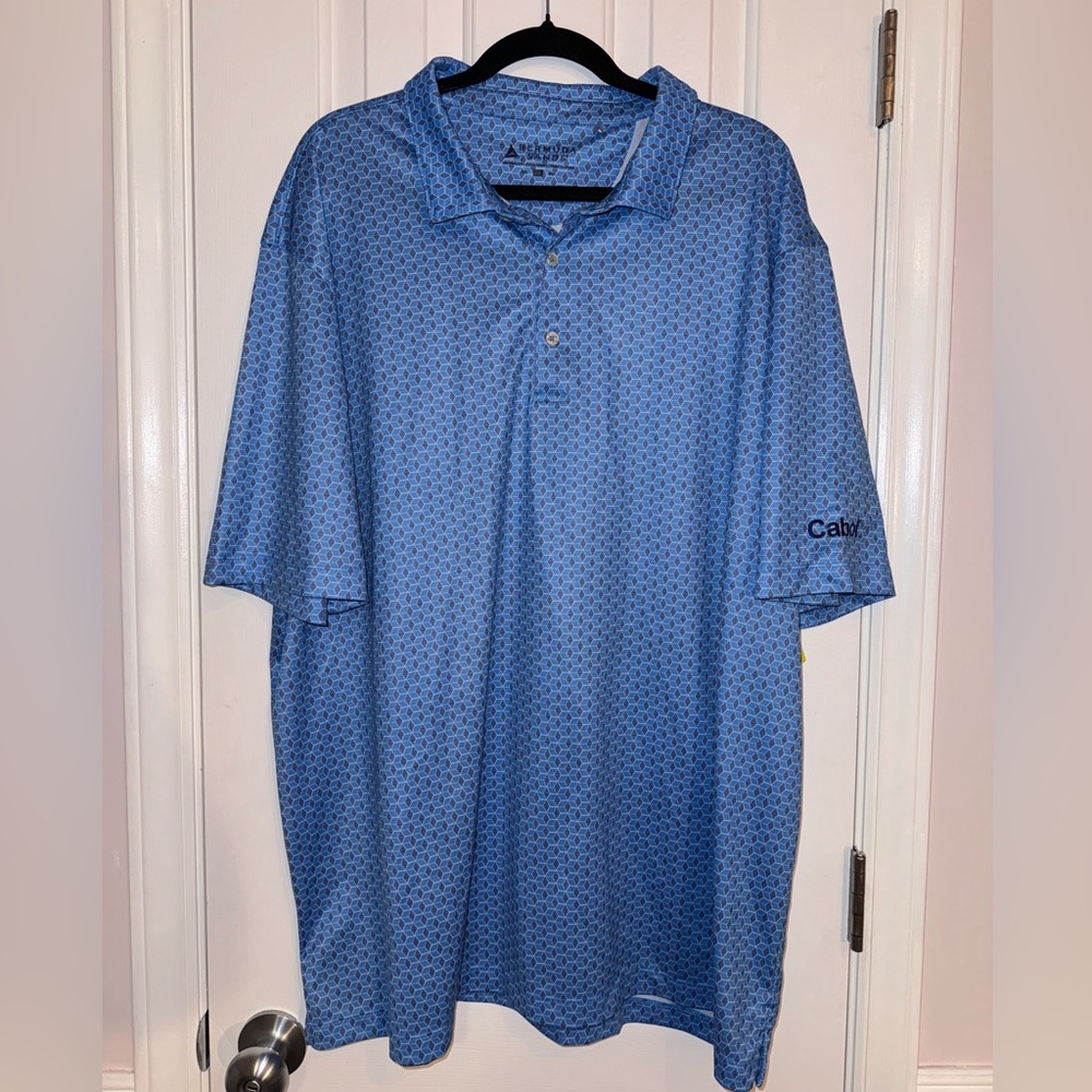 Bermuda Sands Golf Polo Blue Short Sleeve Shirt , Size 2XL